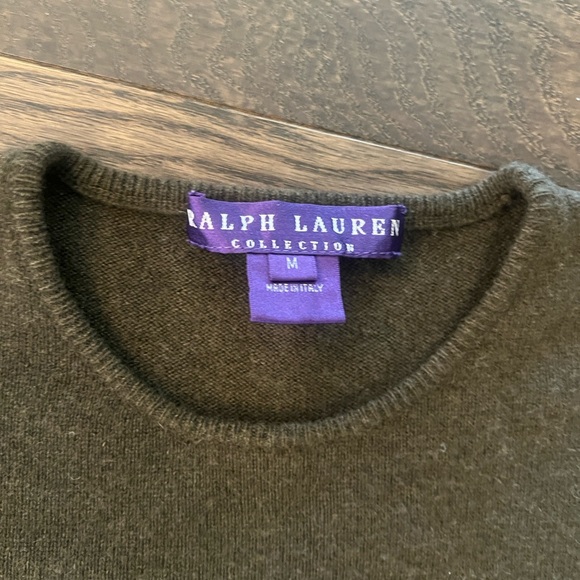 Ralph Lauren Sweater Women's Medium Brown 100% Cashmere Long Sleeve Purple Label - Picture 3 of 7